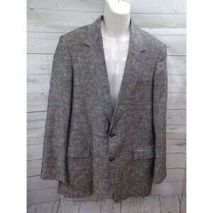 The Mens Store Mens Gray Blazer Jacket Sports Coat 42 XT Linen Blend